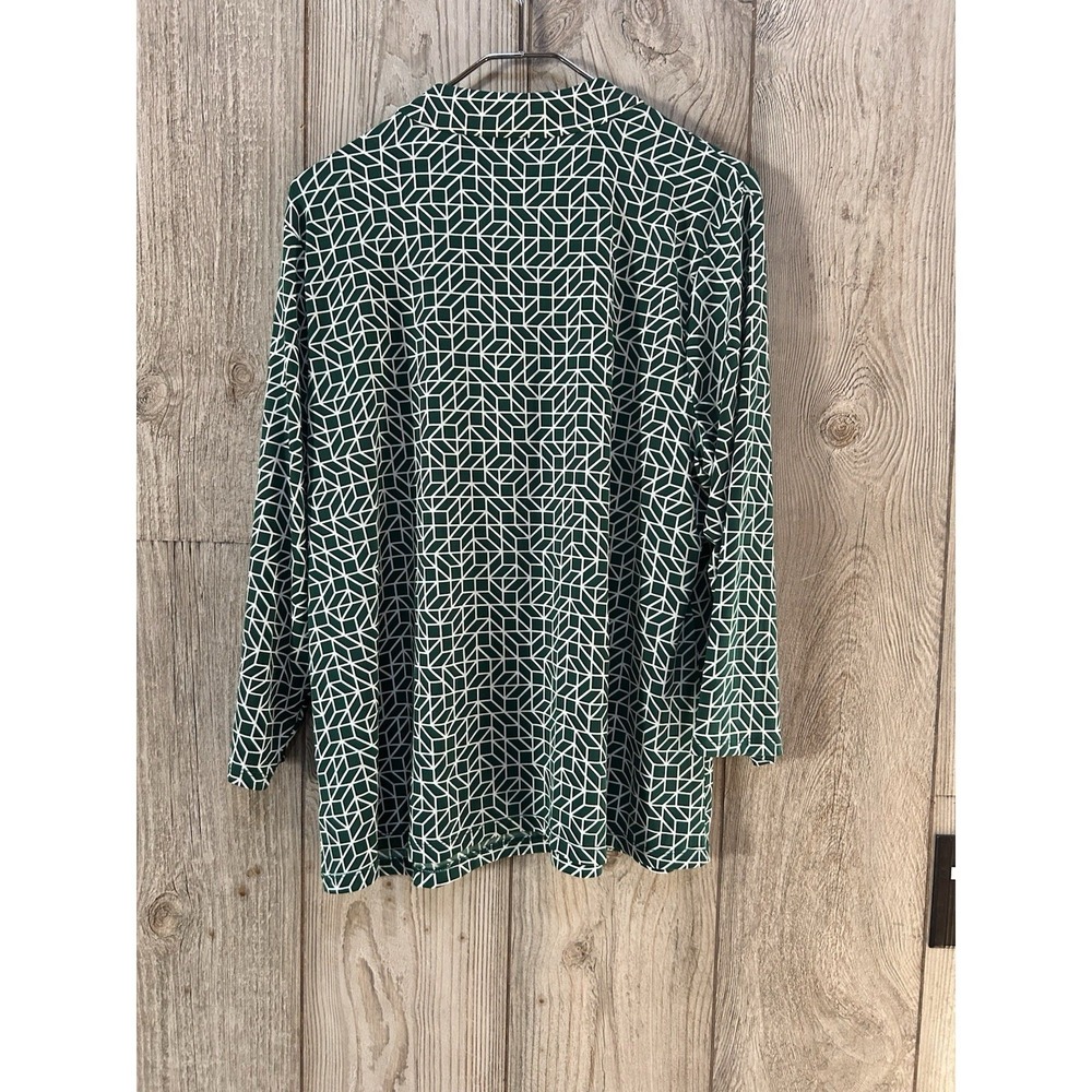 Liz Claiborne Womens Geometric Print Mock Neck Tie Neck Blouse Top XL - Picture 5 of 6